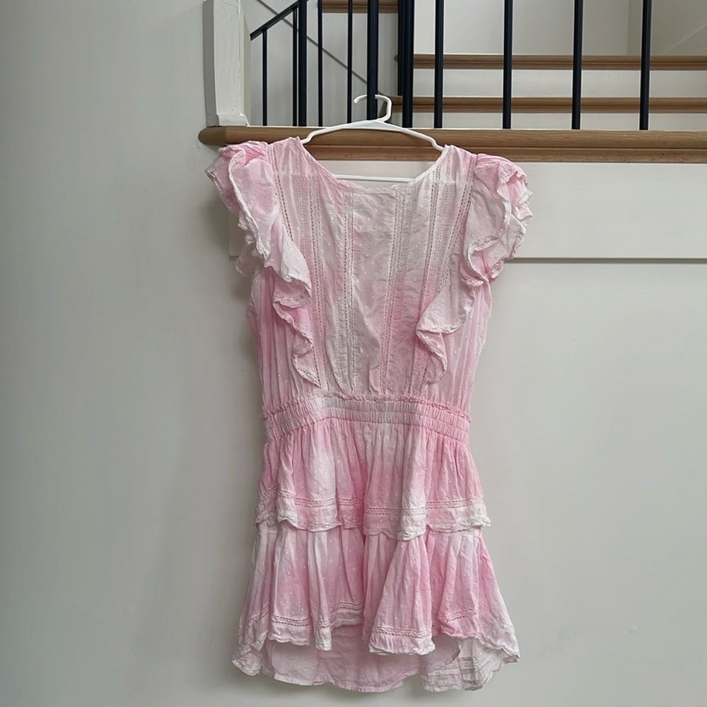 Girls (tween or teenager) LoveShackFancy pink and white dress size petite